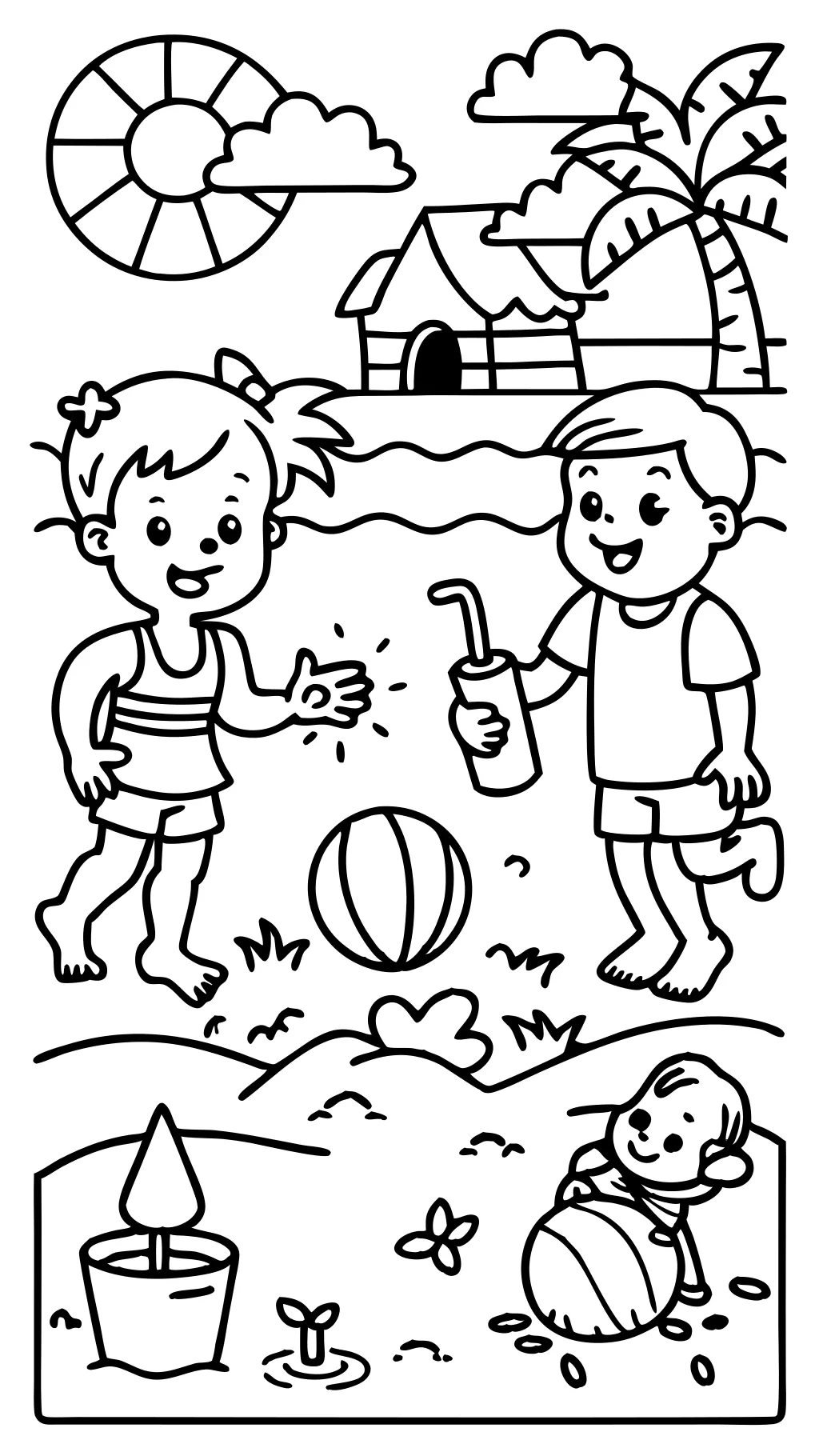 summer fun coloring page